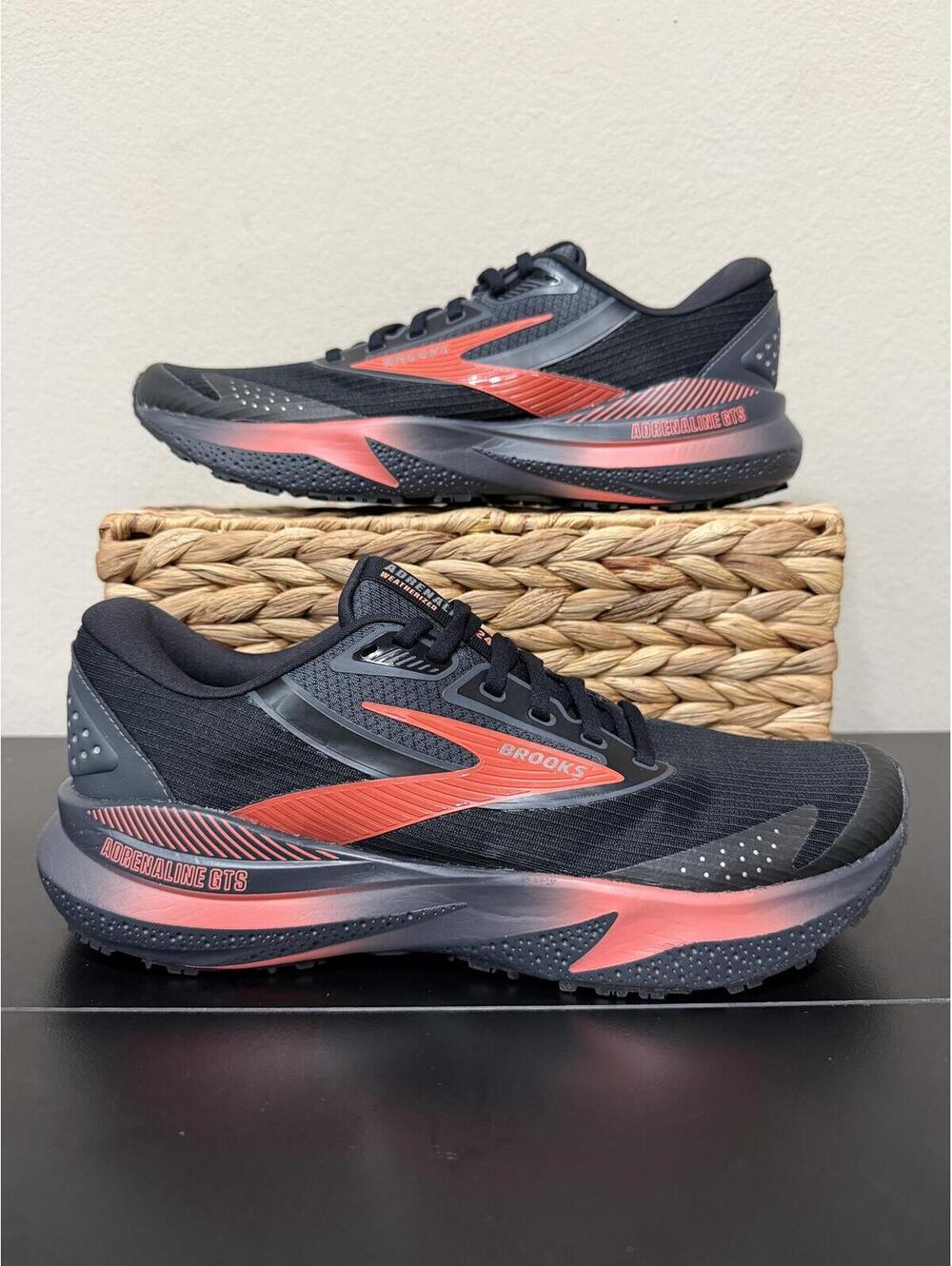 Size 10 - Brooks Women’s Adrenaline GTS 24 “Black Hot Coral”